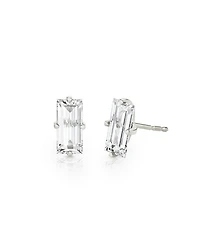 Iconic Lab-Grown Diamond Stud Earrings 14K White Gold, 1.5ctw Baguette Lab Grown Diamonds