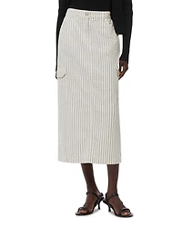 Stripe Cargo Midi Skirt
