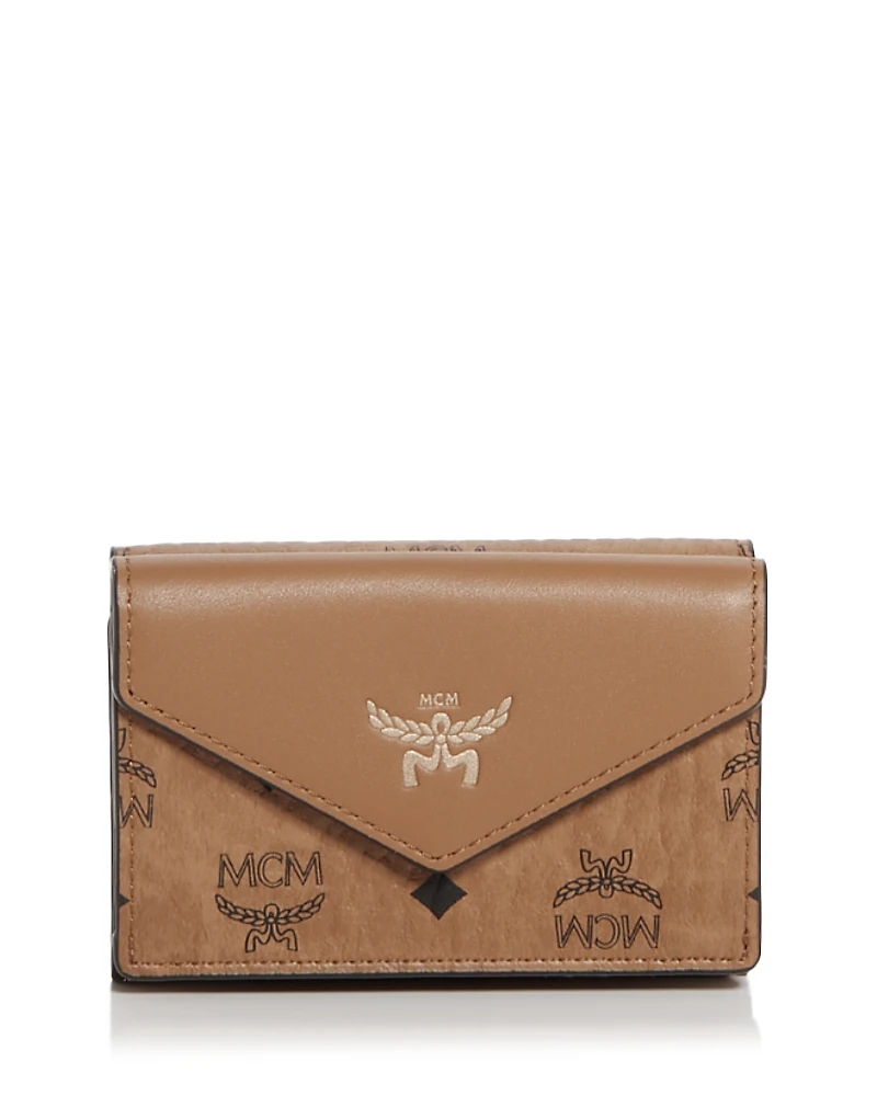 Mcm Aren Visetos Trifold Wallet
