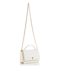 Skull Croc Embossed Leather Shoulder Bag