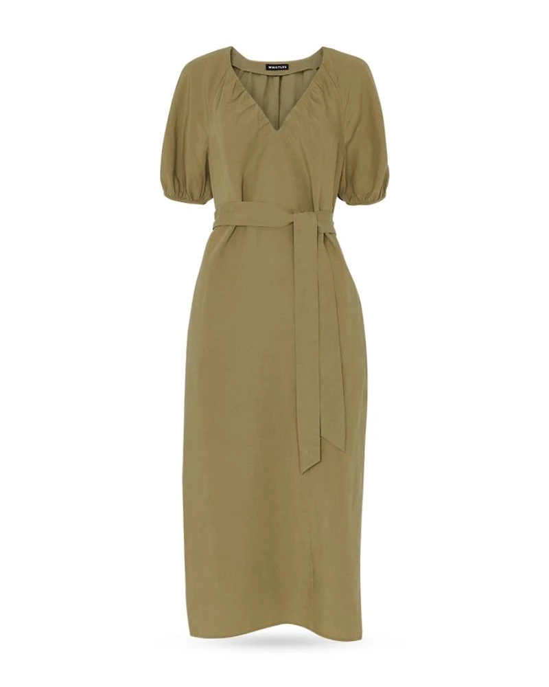 Ariella Linen Blend Midi Dress