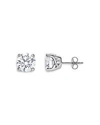 Certified Lab Grown Diamond Stud Earrings 18K White Gold