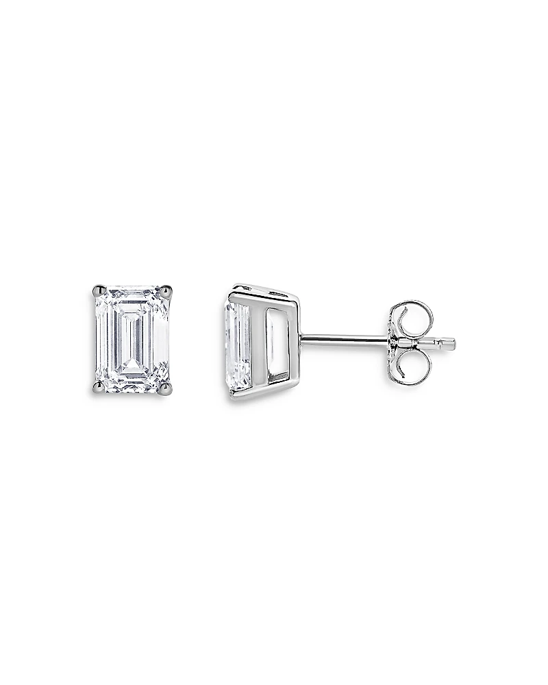 Bloomingdale's Fine Collection Certified Lab Grown Emerald-Cut Diamond Stud Earrings