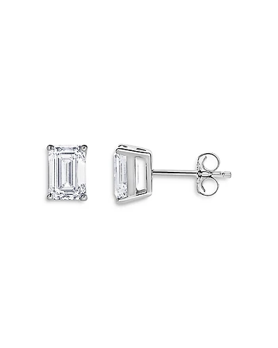 Bloomingdale's Fine Collection Certified Lab Grown Emerald-Cut Diamond Stud Earrings