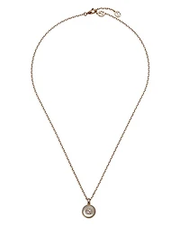 18K Rose Gold Interlocking Mother of Pearl & Diamond Logo Reversible Pendant Necklace, 16"