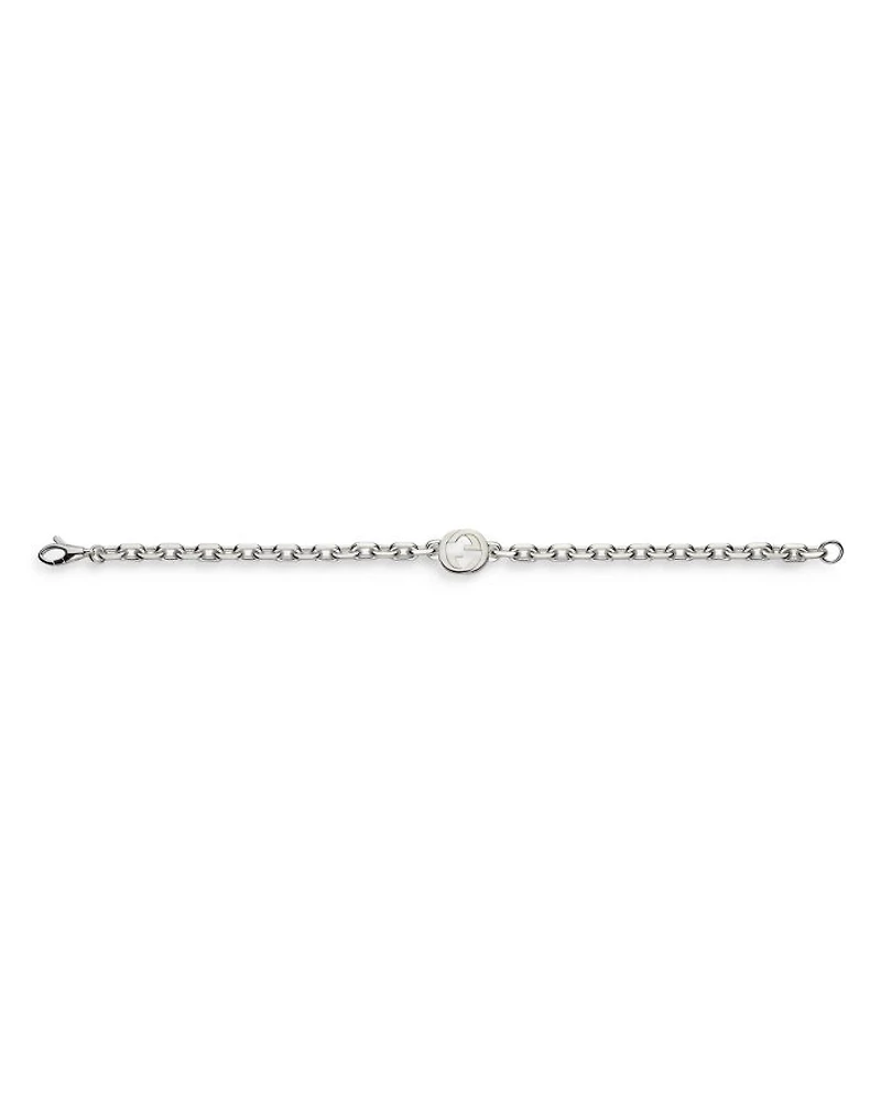 Sterling Silver Interlocking G Pendant Link Bracelet