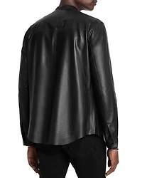 Bernard Leather Band Collar Shirt Jacket
