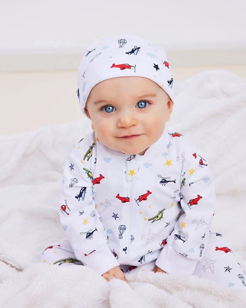 Boys' Cotton Aviators Print Footie - Baby