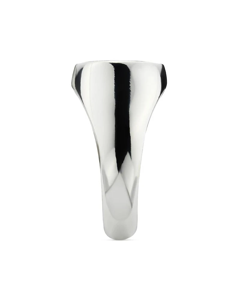 Sterling Silver Trademark Black Enamel Ring