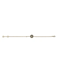 18K Yellow Gold Interlocking Onyx & Diamond Accent Logo Bracelet