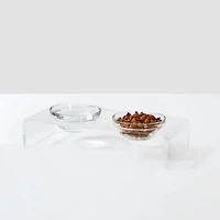 Small Clear Double Glass Bowl Pet Feeder