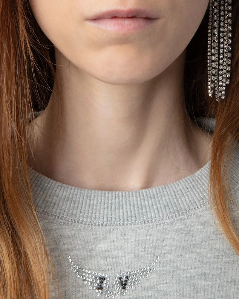 Upper Pmo Rhinestone Wings Sweatshirt