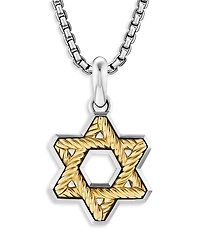David Yurman Men's 18K Yellow Gold & Sterling Silver Amulets Cable Star of David Pendant