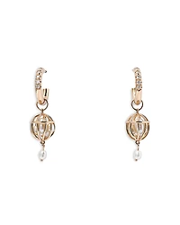Wwake 14K Yellow Gold Universe Diamond & Cultured Freshwater Pearl Earrings