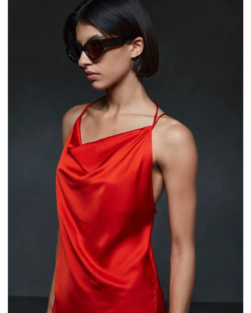 Lilah Cowl Neck Slip Midi Dress