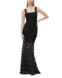 The Claudia Bandage Illusion Stripe Gown