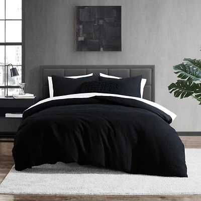 Modern Waffle Comforter Set, King