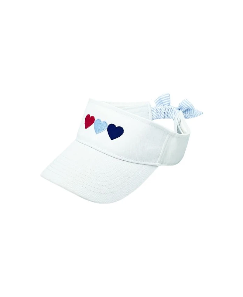 Girls' Hearts Bow Visor in White - Baby, Little Kid, Big Kid