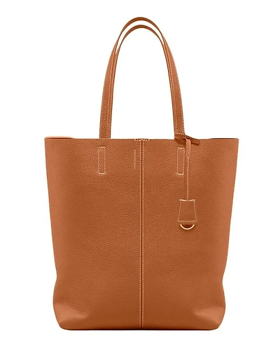 Tall Leather Soft Tote Bag