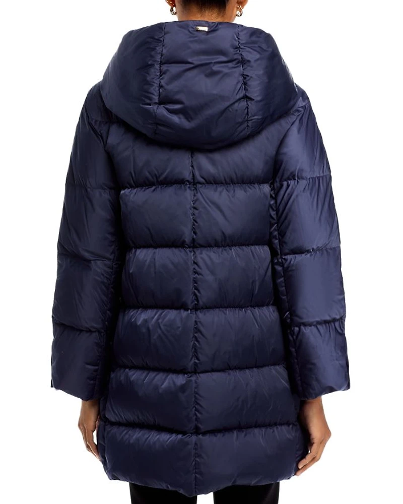 Sateen Quilted A Line Coat