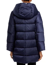 Sateen Quilted A Line Coat