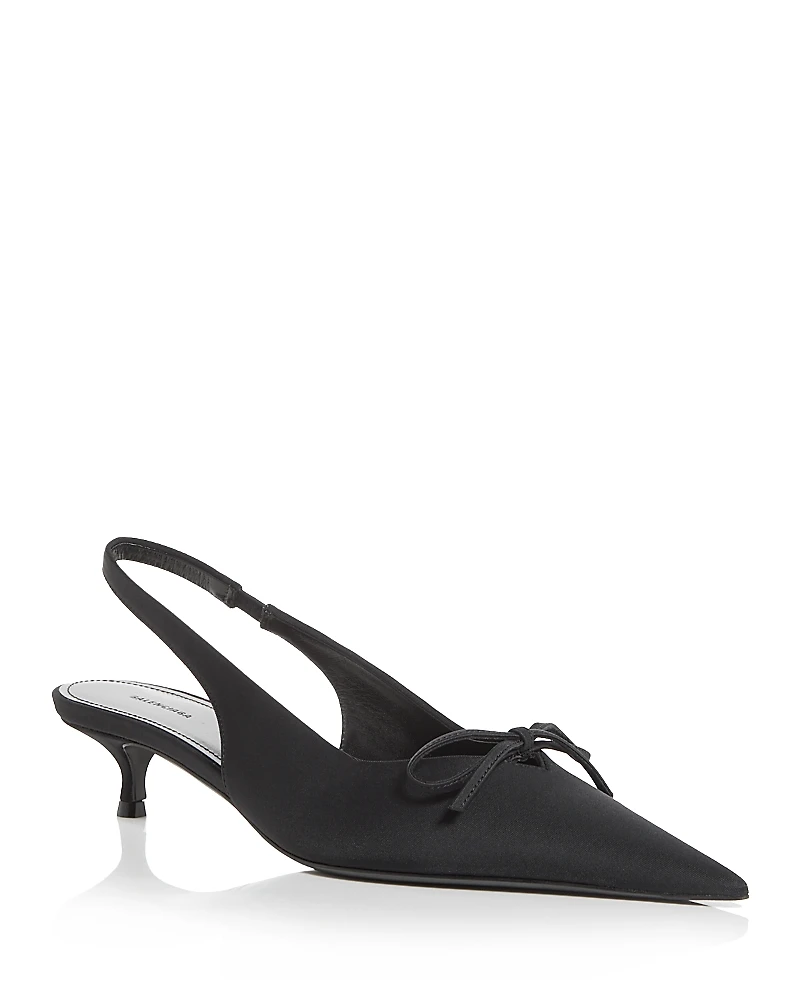 Balenciaga Women's Knife Bow Slingback Kitten Heel Pumps