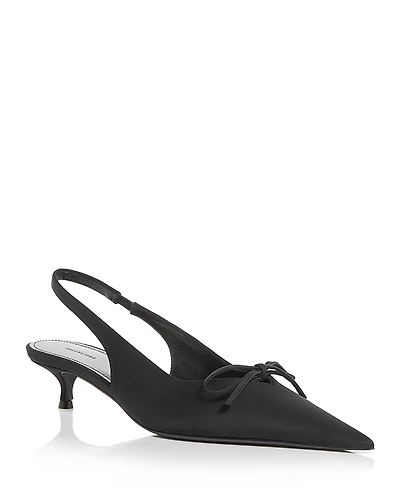 Balenciaga Women's Knife Bow Slingback Kitten Heel Pumps