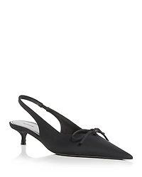 Balenciaga Women's Knife Bow Slingback Kitten Heel Pumps