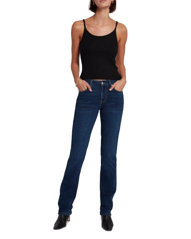 Kimmie Mid Rise Straight Leg Jeans Rinsed Indigo