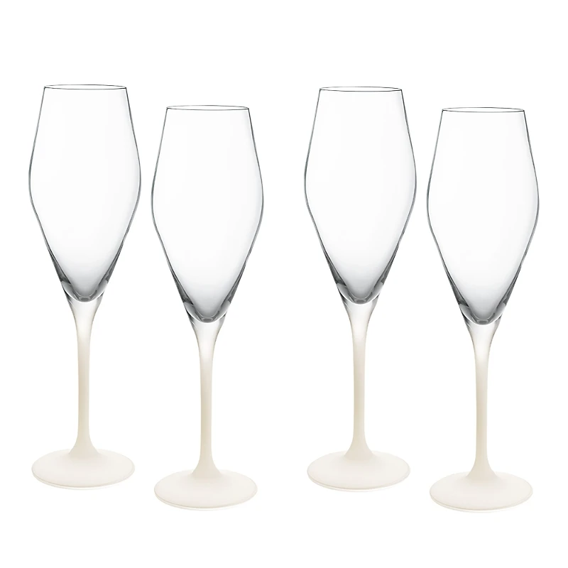 Villeroy & Boch Manufacture Rock Blanc Flute, Set of 4