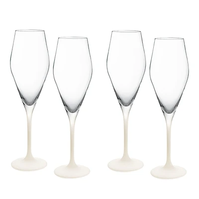 Villeroy & Boch Manufacture Rock Blanc Flute, Set of 4