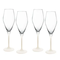 Villeroy & Boch Manufacture Rock Blanc Flute, Set of 4