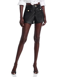 L'Agence Dionne Faux Leather High Waisted Shorts
