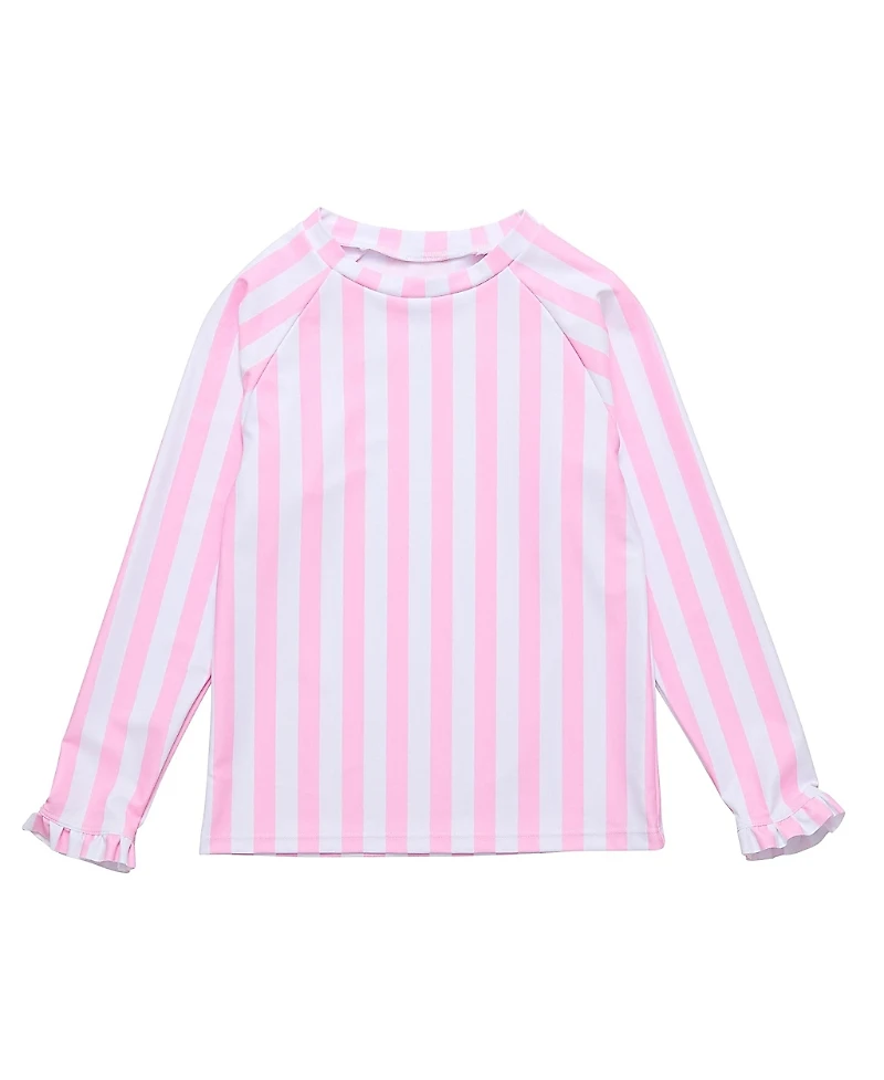 Snapper Rock Unisex Pink Stripe Long Sleeve Rash Top
