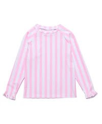Snapper Rock Unisex Pink Stripe Long Sleeve Rash Top