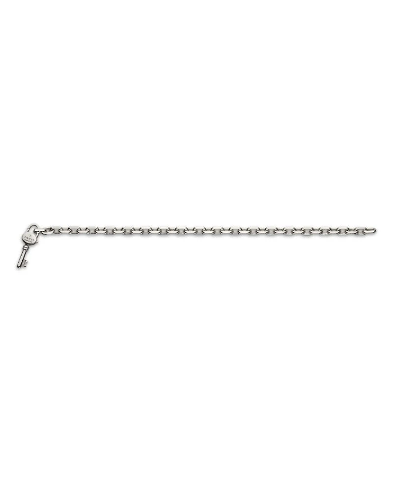 Sterling Silver Trademark Key Charm Chain Link Bracelet