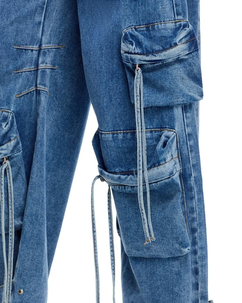 Duo Cargo Jeans Blue Denim