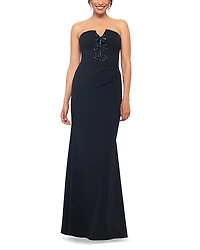 Aqua Crystal Bow Gown - Exclusive