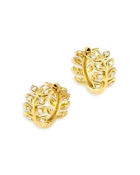 Bloomingdale's Fine Collection Diamond Leaf Huggie Hoop Earrings