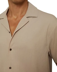 Hunt Textured Crepe Regular Fit Button Down Camp Shirt