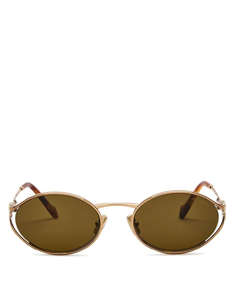 Metal Oval Sunglasses, 54mm