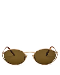 Metal Oval Sunglasses, 54mm