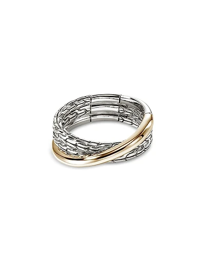 John Hardy 14K Yellow Gold & Sterling Silver Jh Essentials Crossover Ring