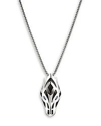 Men's Sterling Silver Naga Blue Sapphire Snake Pendant Necklace, 22"