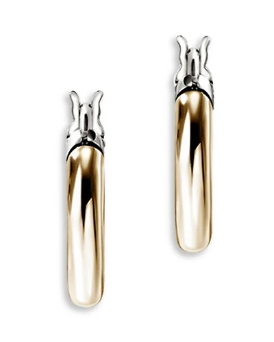 14K Yellow Gold & Sterling Silver JH Essentials Crossover Hoop Earrings, 10mm