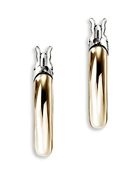 John Hardy 14K Yellow Gold & Sterling Silver Jh Essentials Crossover Hoop Earrings, 10mm