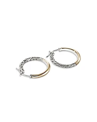 14K Yellow Gold & Sterling Silver JH Essentials Hoop Earrings