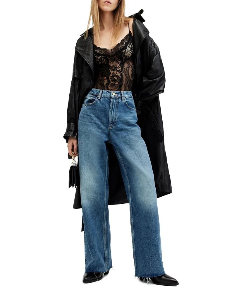 Blake Mid Rise Wide Leg Jeans Dark Indigo