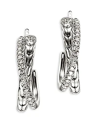 Sterling Silver JH Essentials Diamond Pavé Crossover Earrings, 0.28 tcw