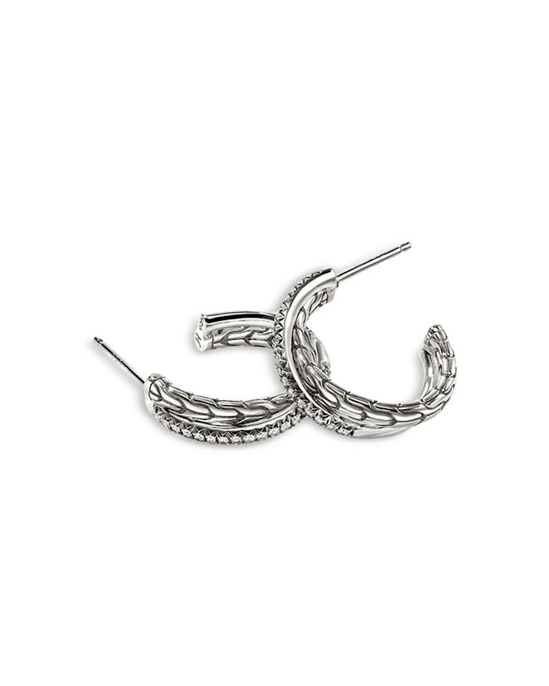 Sterling Silver JH Essentials Diamond Pavé Crossover Earrings, 0.28 tcw